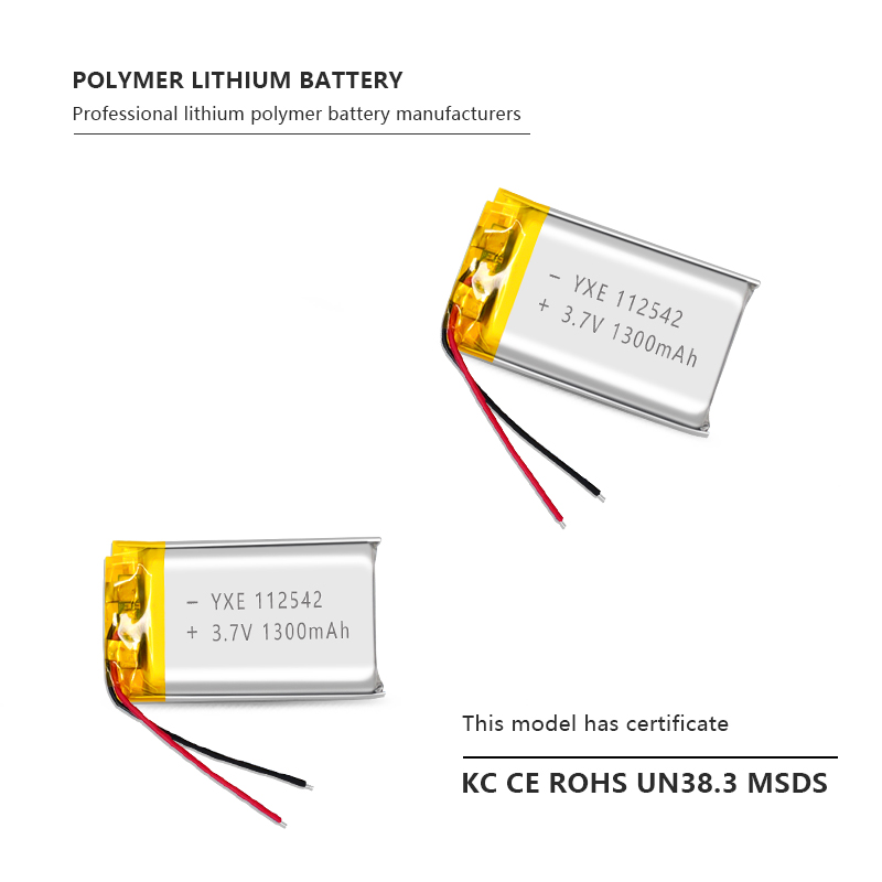 3.7 V Li-ion Battery 112542-1300mah
